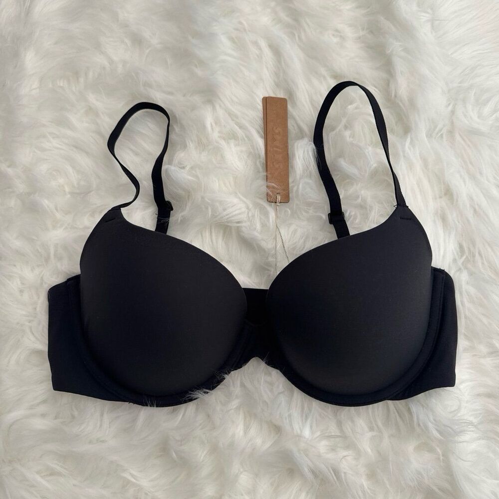 Skims Fits Everybody Pushup Demi Bra Onyx Size 34A